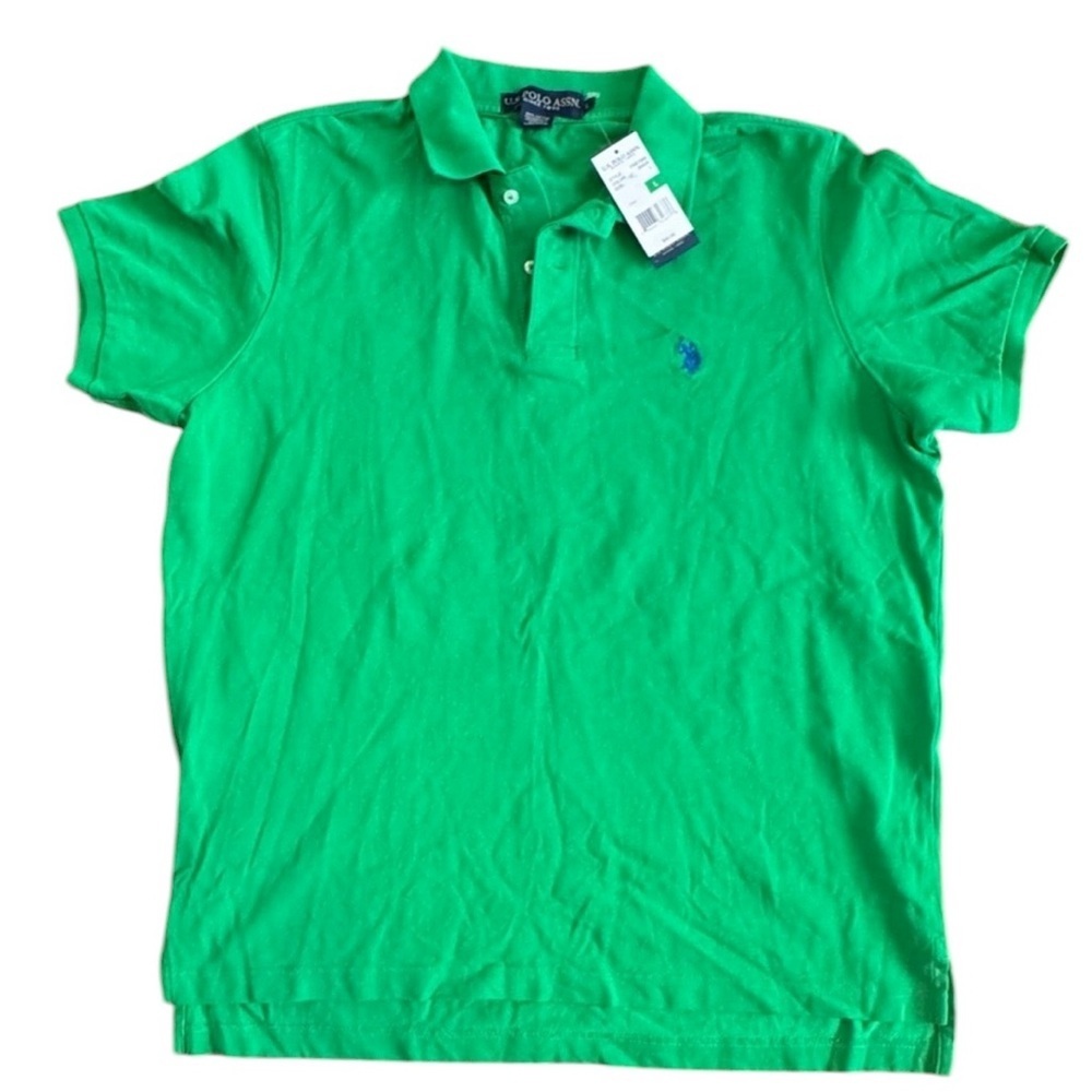 MENS U.S.POLO ASSN.POLO SHIRT GREEN SHORT SLEEVE 100% Cotton SIZE L